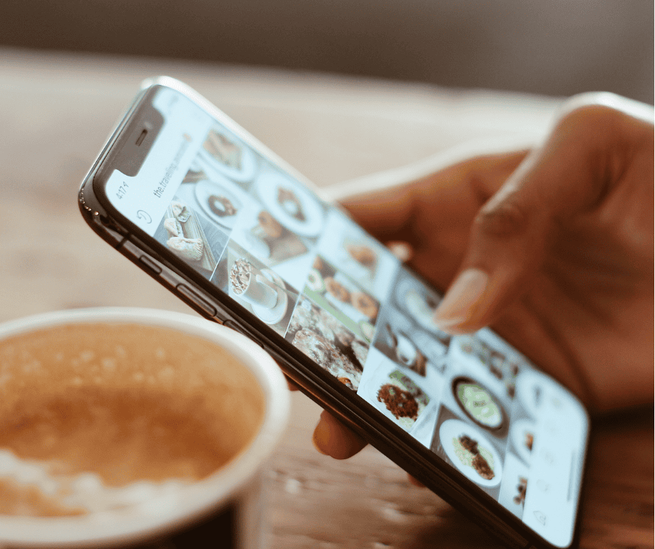 image of organizing photos on a smartphone